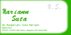 mariann suta business card